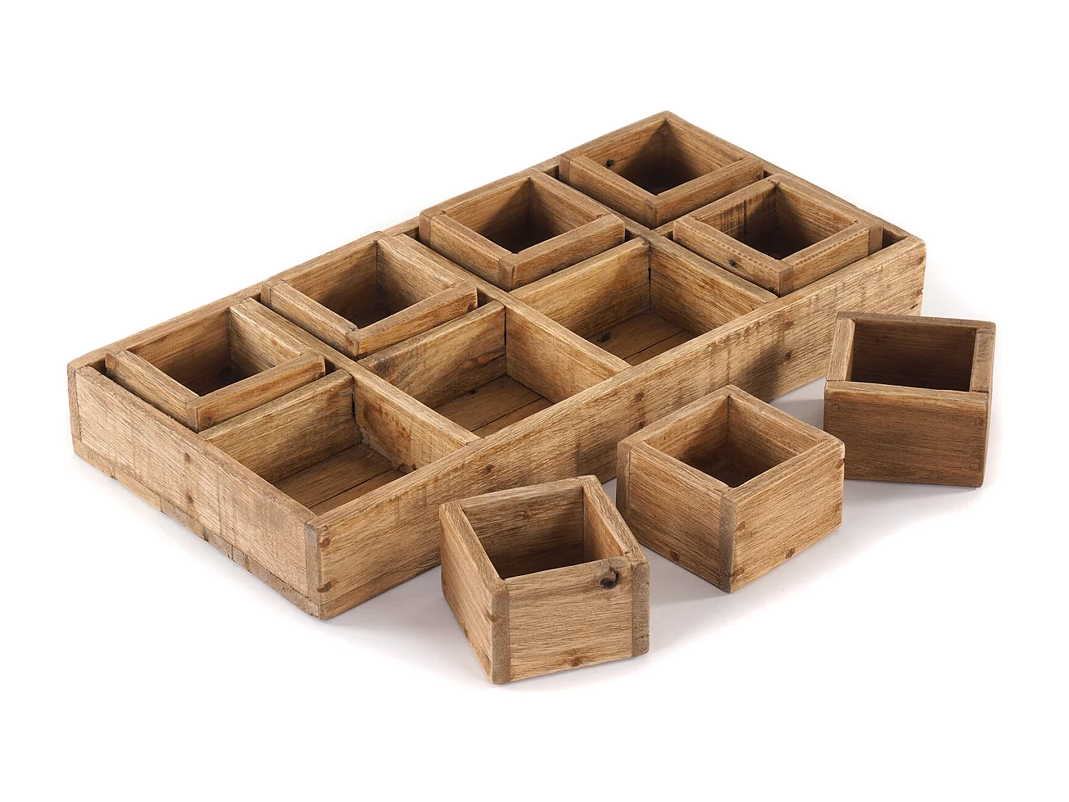 KISTEN-SET Cubo II 7-tlg. Massivholz