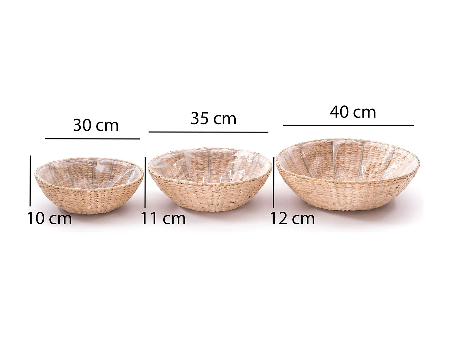 KORB-SET Kayla 3-teilig verschiedene Größen, wasserdicht naturfarben