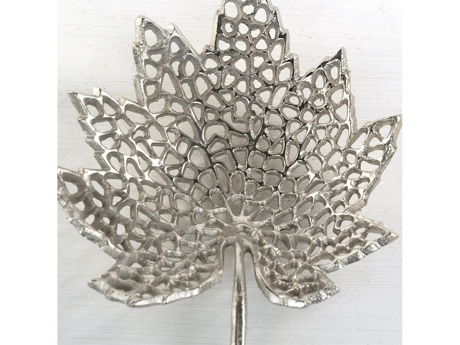 DEKO-SCHALE Leaf 30 Metall Silber