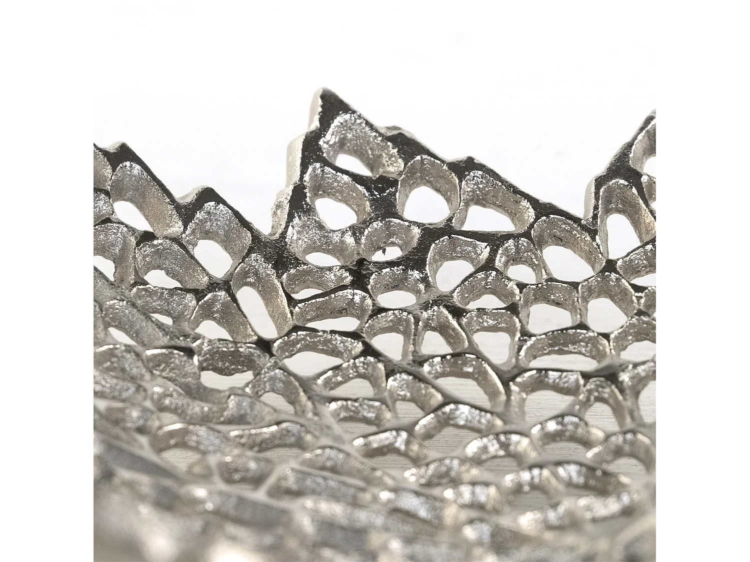 DEKO-SCHALE Leaf 30 Metall Silber