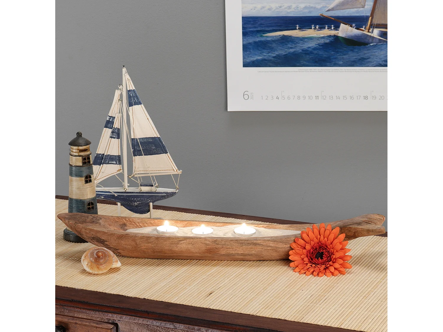 BOL DÉCORATIF Poisson Bois de mangue couleurs naturelles