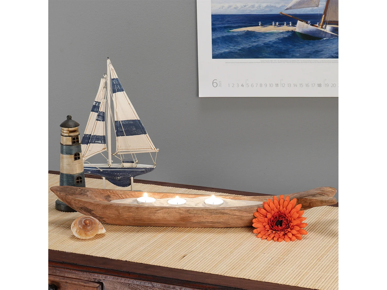 BOL DÉCORATIF Poisson Bois de mangue couleurs naturelles