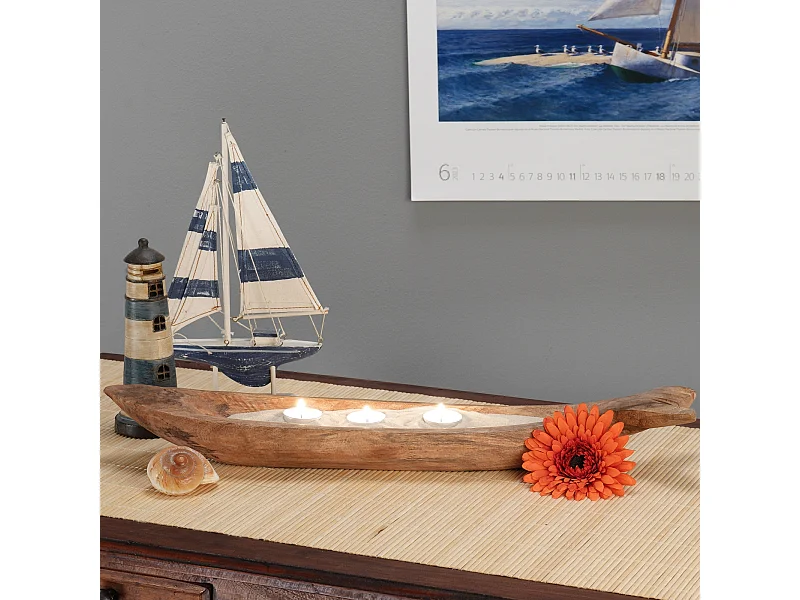 BOL DÉCORATIF Poisson Bois de mangue couleurs naturelles