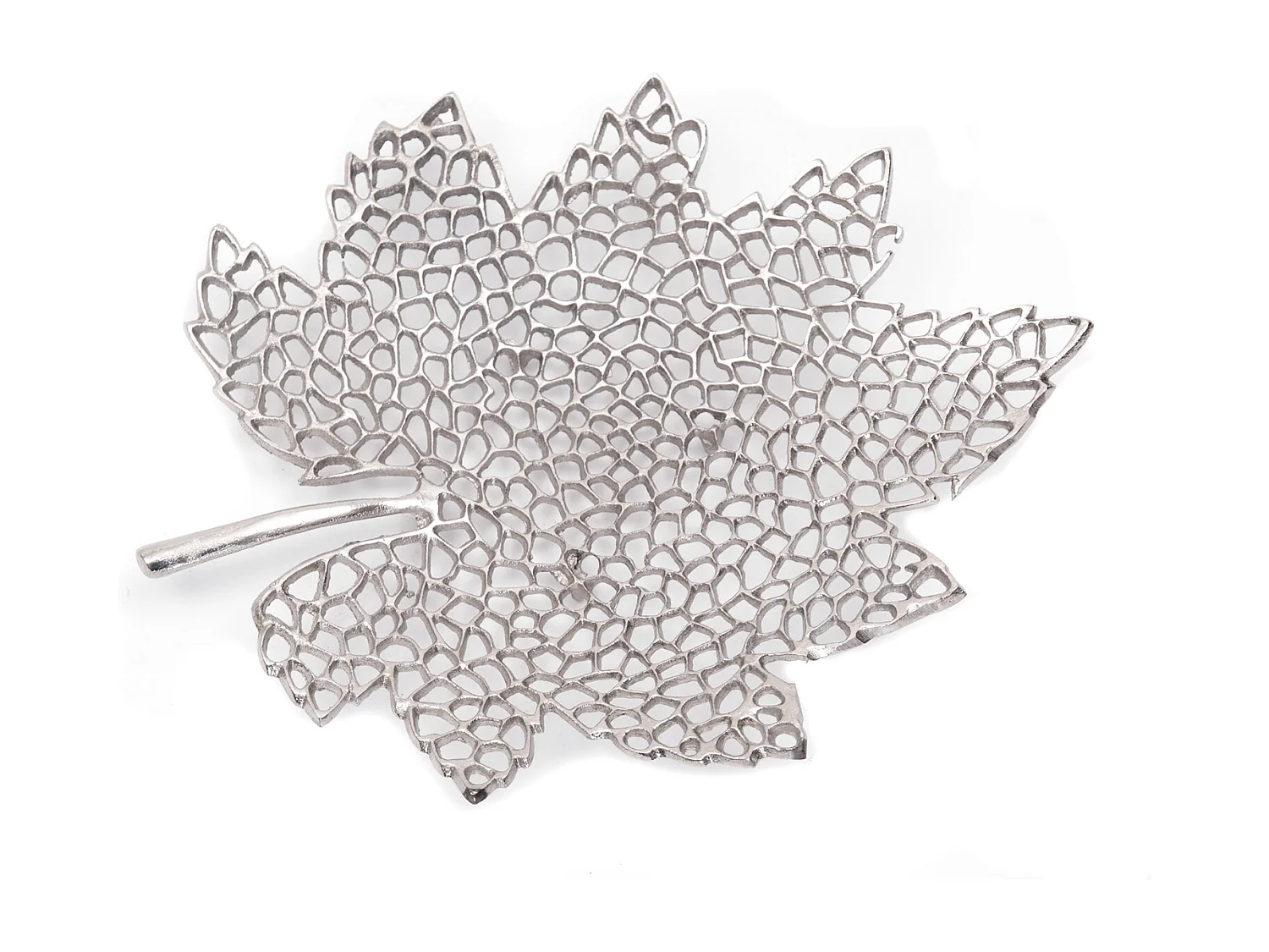 DEKO-SCHALE Leaf 40 Metall Silber