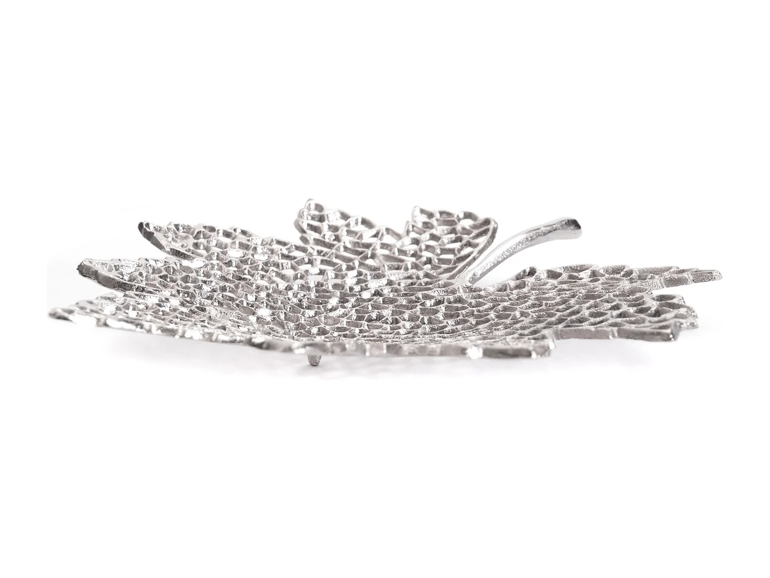 DEKO-SCHALE Leaf 40 Metall Silber