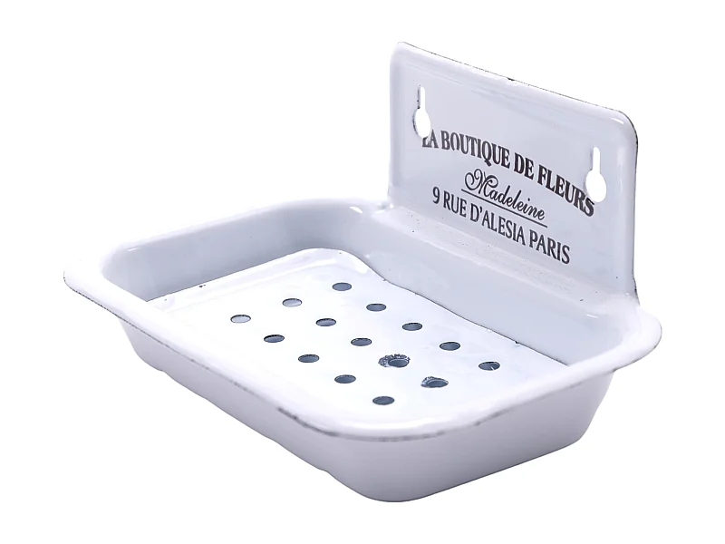 SEIFENSCHALE MADELEINE emailliert im Landhaus-Stil weiß
