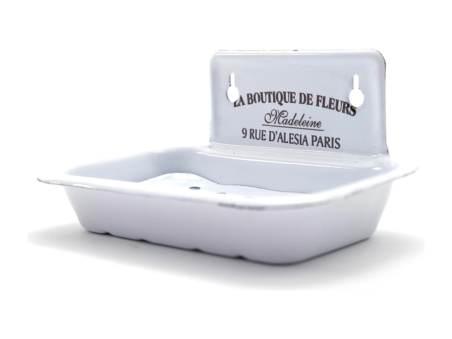 SEIFENSCHALE MADELEINE emailliert im Landhaus-Stil weiß