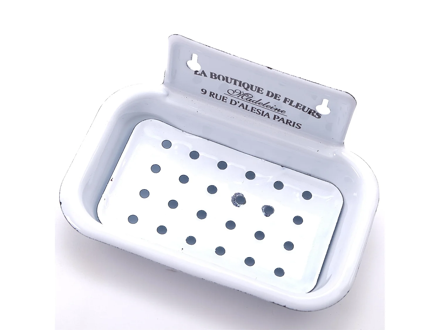 SEIFENSCHALE MADELEINE emailliert im Landhaus-Stil weiß