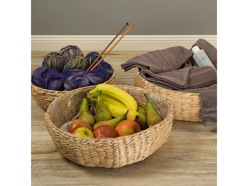 KORB-SET Elva 3-teilig verschiedene Größen, wasserdicht naturfarben