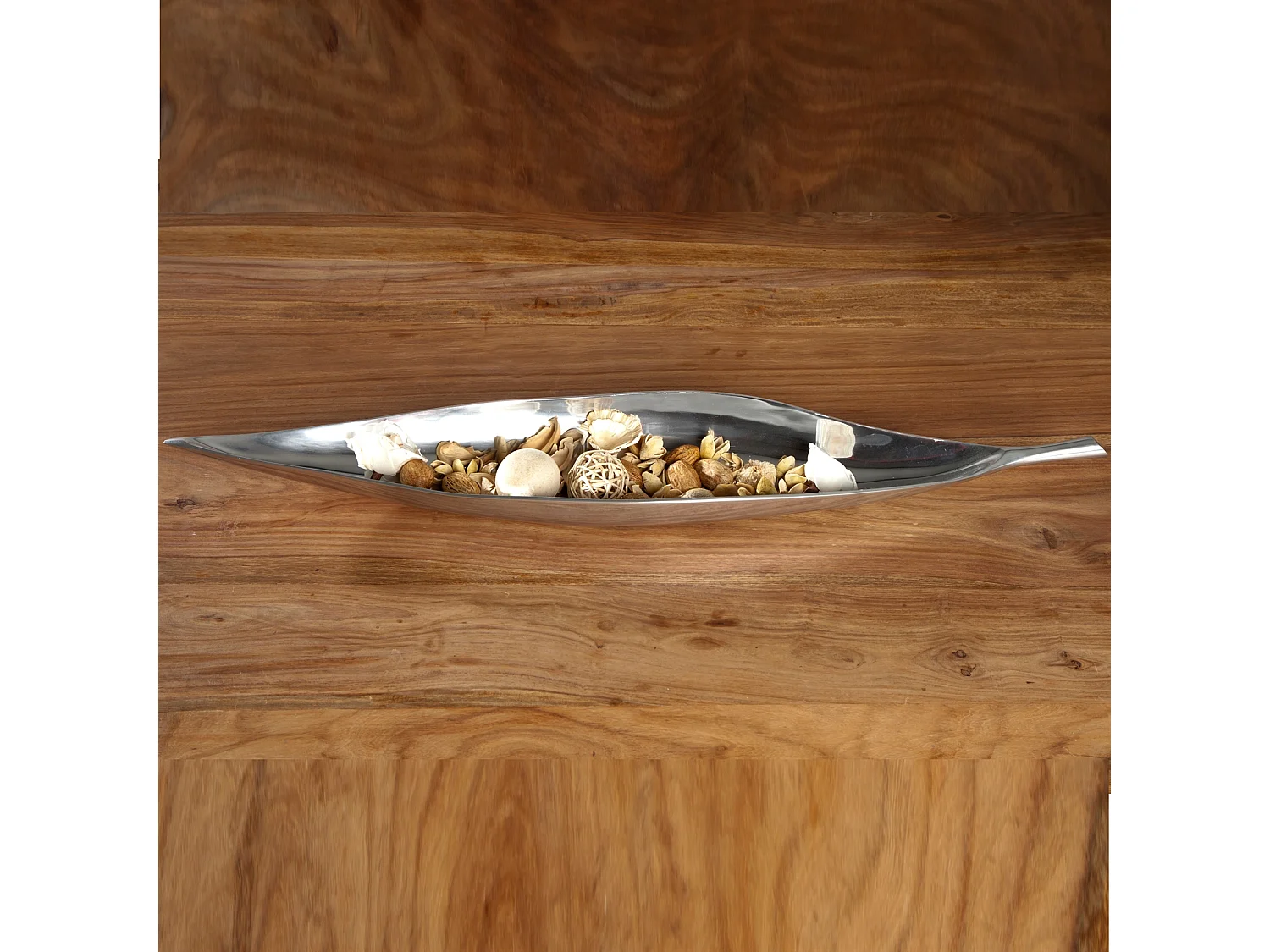 DEKOSCHALE Long Leaf 80 cm, Aluminium silber glänzend