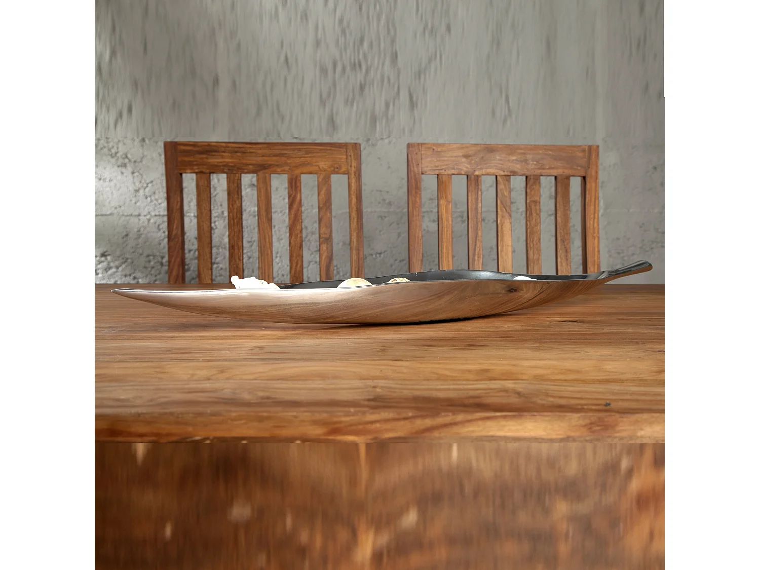 DEKOSCHALE Long Leaf 80 cm, Aluminium silber glänzend