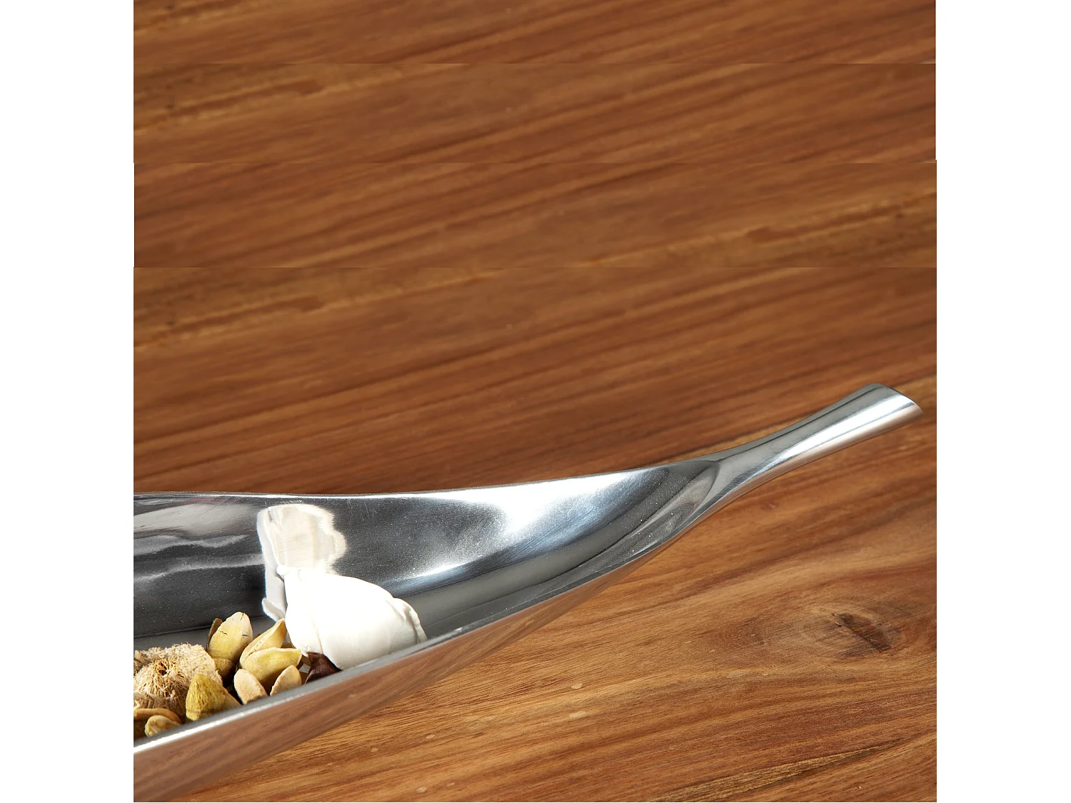 DEKOSCHALE Long Leaf 80 cm, Aluminium silber glänzend