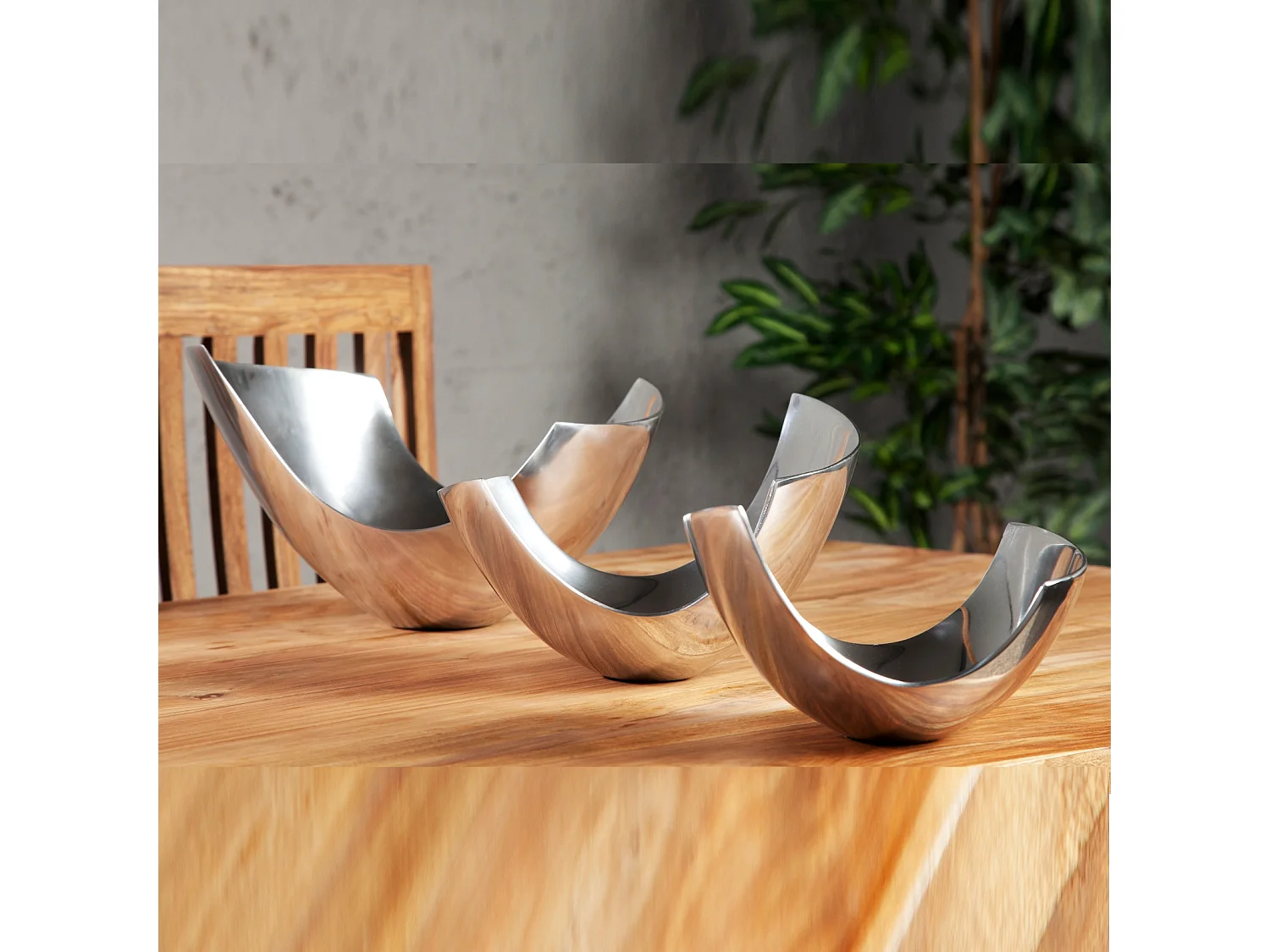 BOL DÉCORATIF ONDA Aluminium argenté