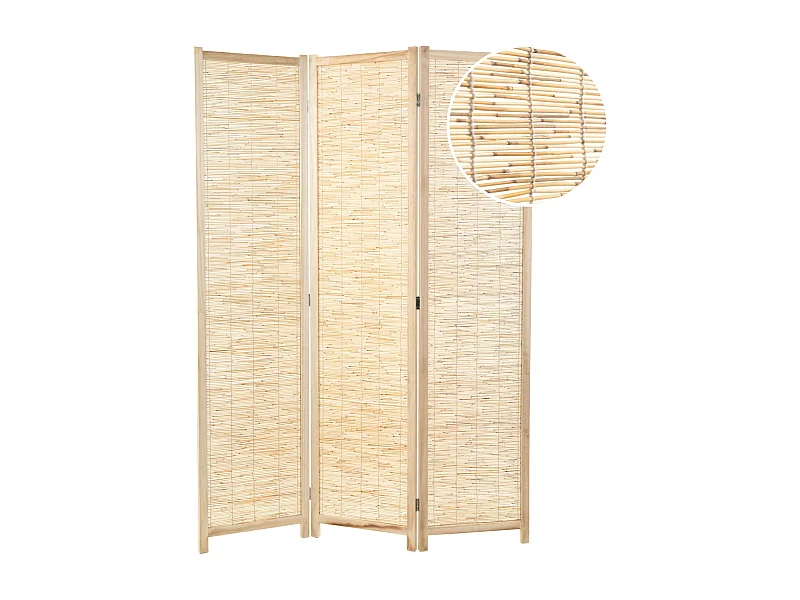 RAUMTEILER Playa 3-tlg. Schilfrohr Holz natur