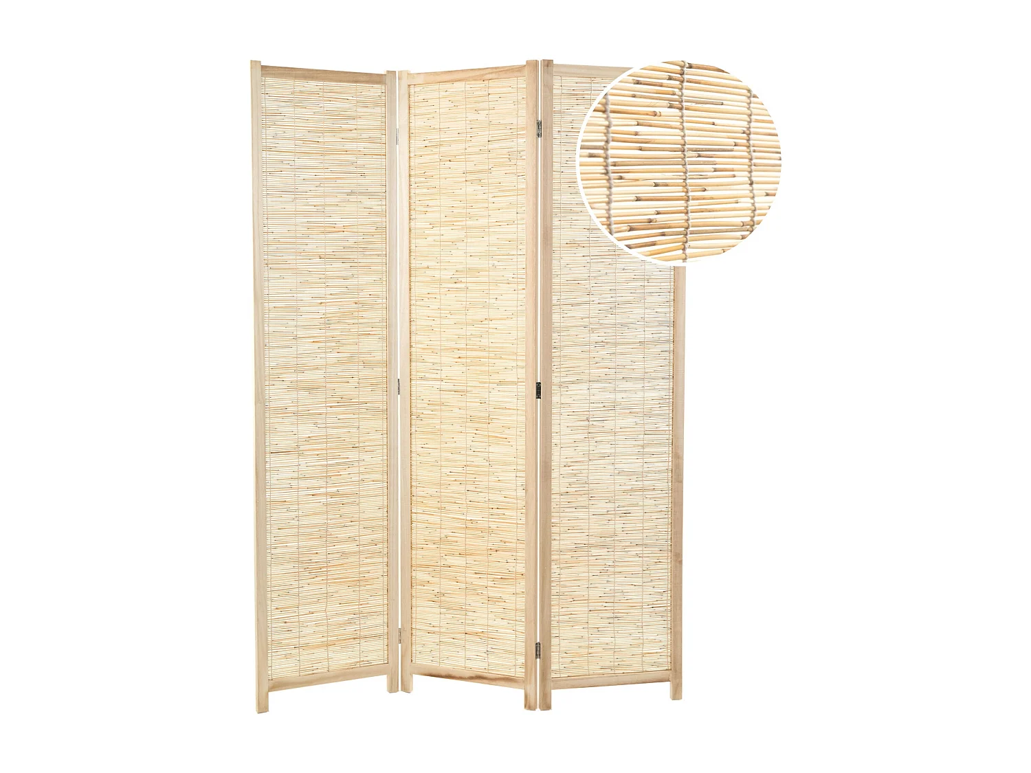 PARAVENT Playa 3 pièces. Bois de roseau natur