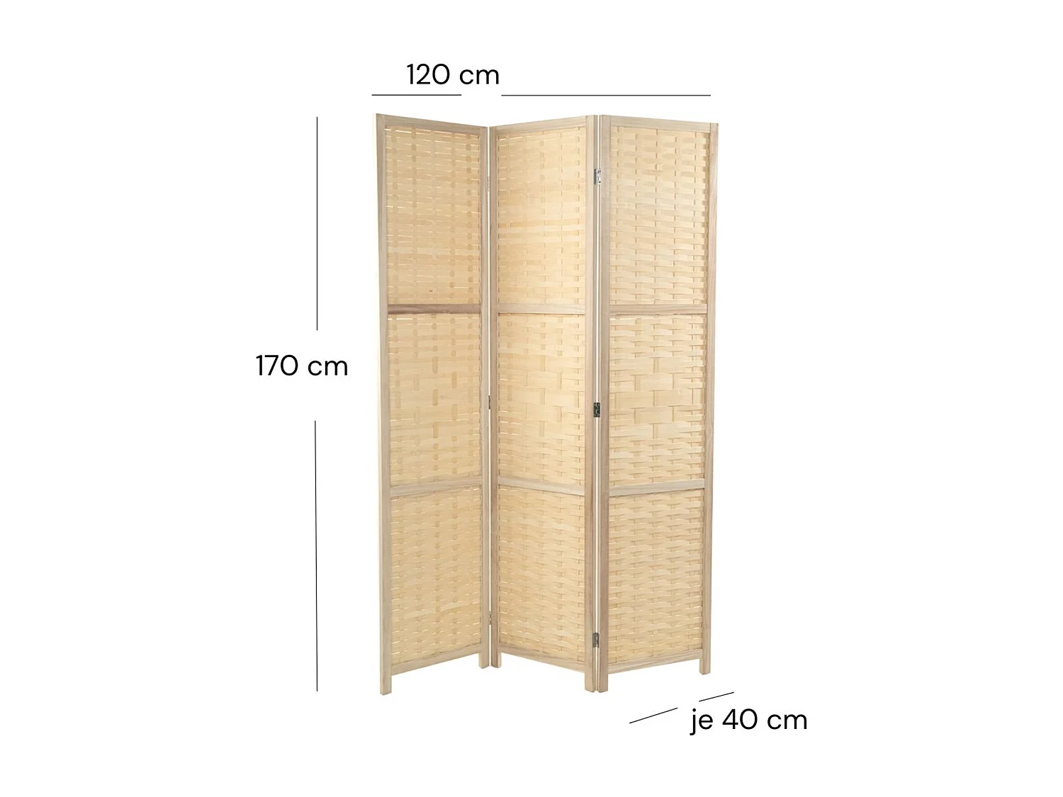 RAUMTEILER Bambu 3-tlg. Bambus Holz natur