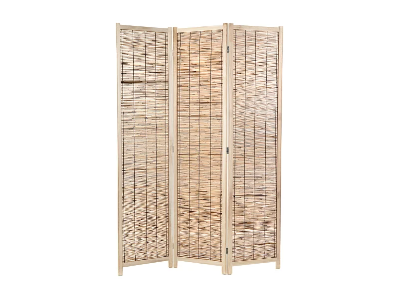 PARAVENT Playa 3 pièces. Bois de roseau braun