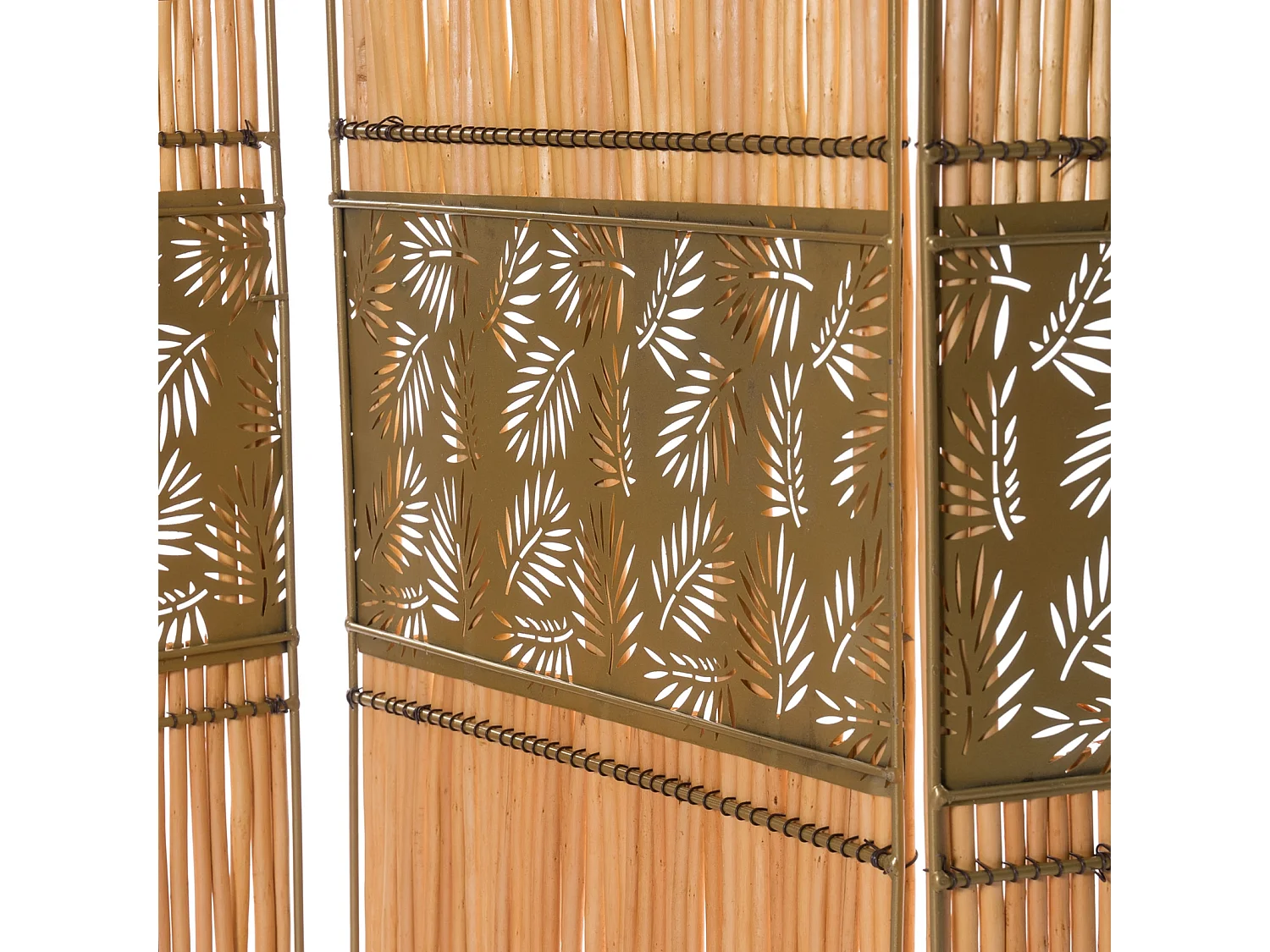 PARAVENT Oasis 3 pièces. 170x120 cm, bois de saule ondulé couleur miel