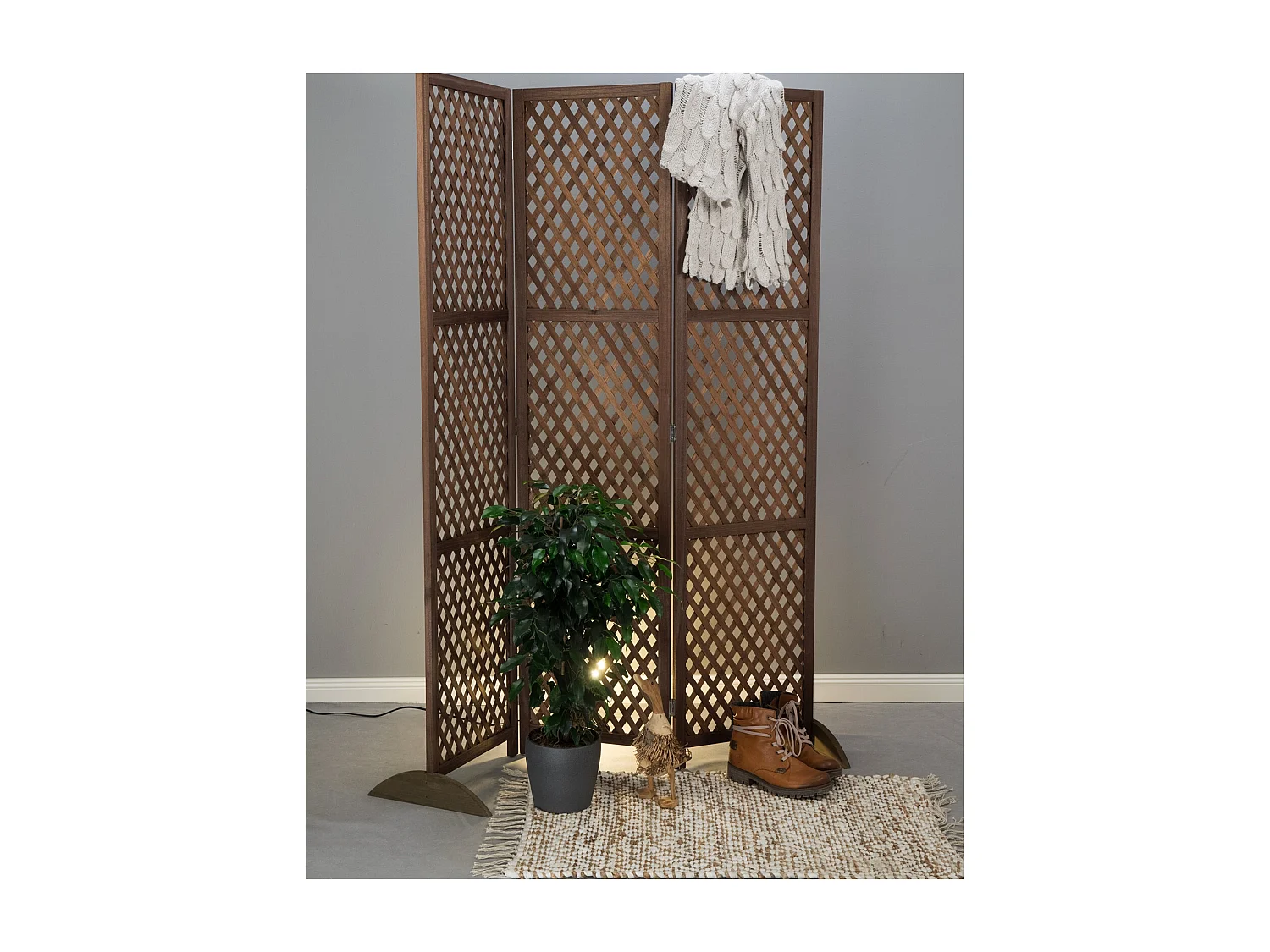 PIEDS DE PARAVENT Set de 2 Porta bois braun