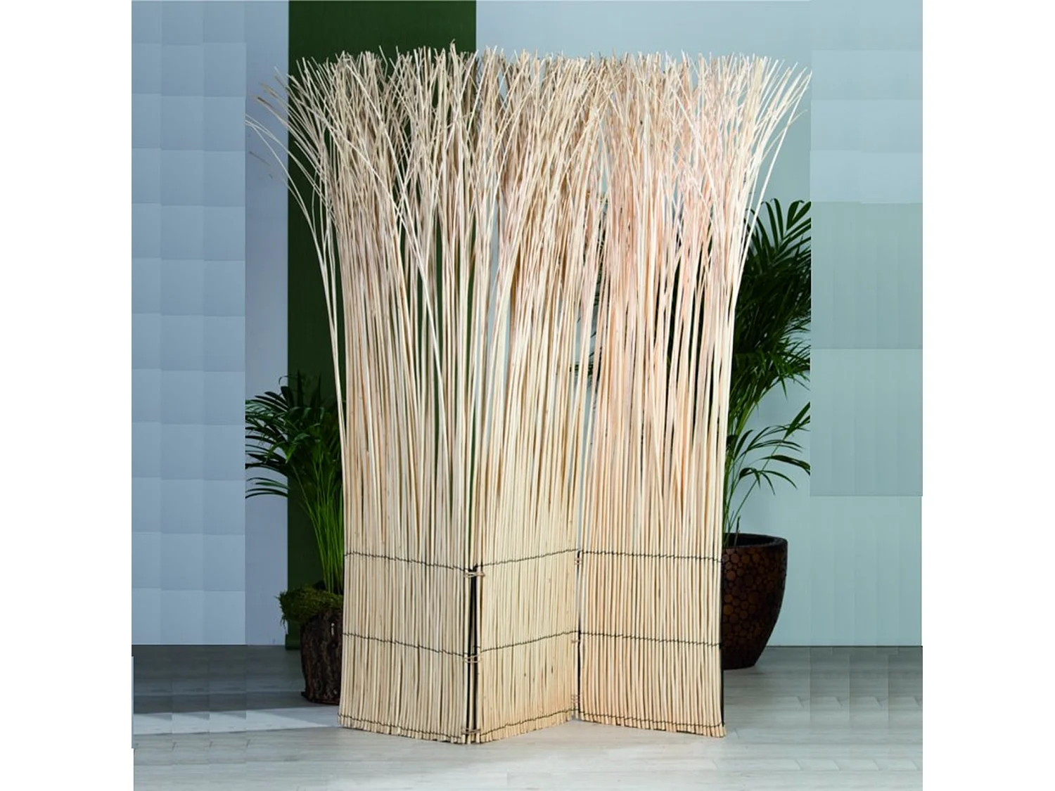 RAUMTEILER  Nature 3-tlg. Weidenholz geblichen