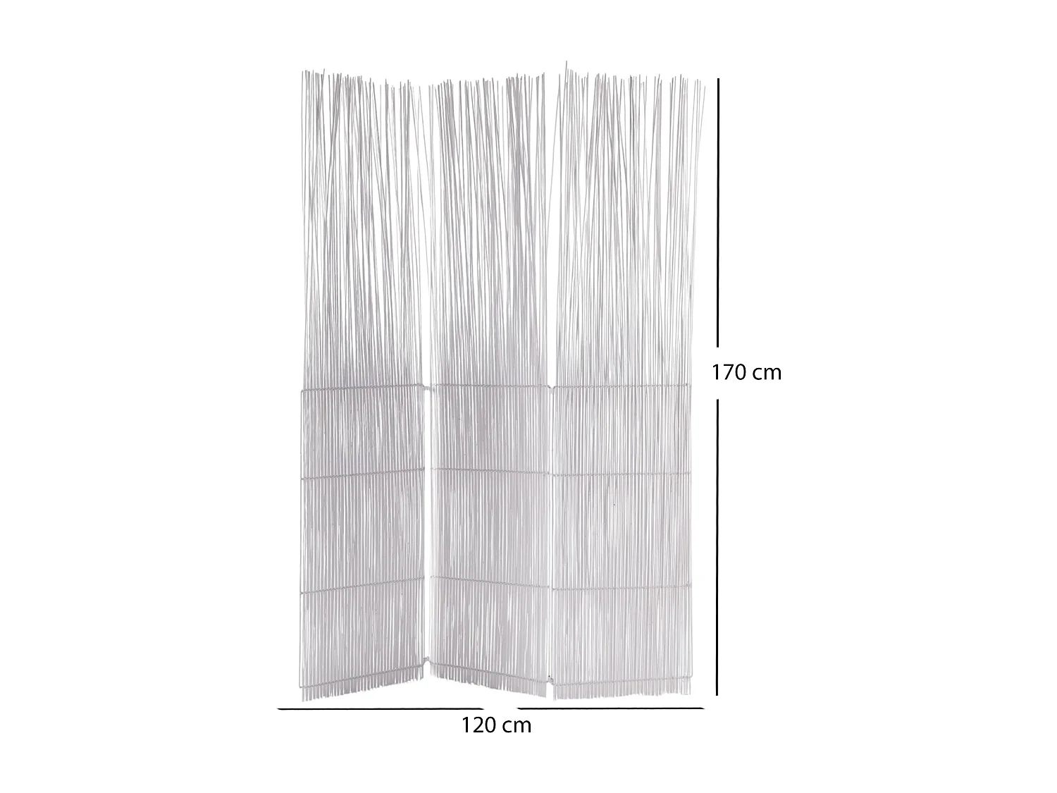 PARAVENT Spike 3 pièces. Bois de saule, pliable weiß