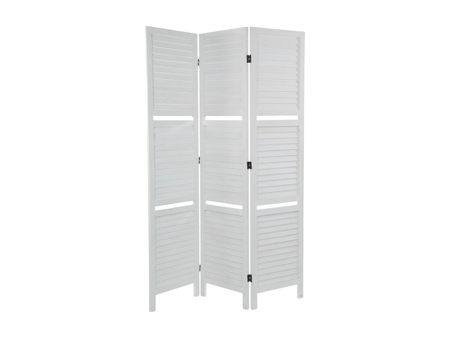 PARAVENT Cottage II  3-pièces Bois, avec 2 étagères weiß