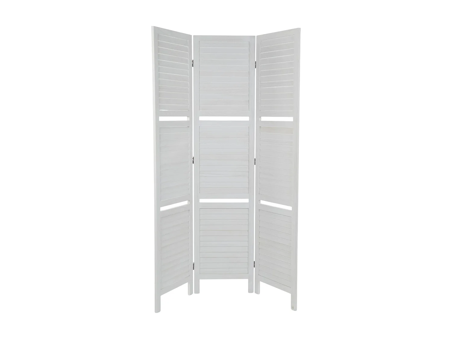 PARAVENT Cottage II  3-pièces Bois, avec 2 étagères weiß