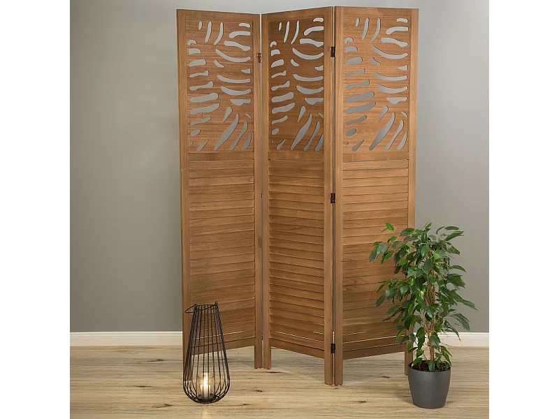 RAUMTEILER Palm 3-tlg. 170x120 cm, Holz braun