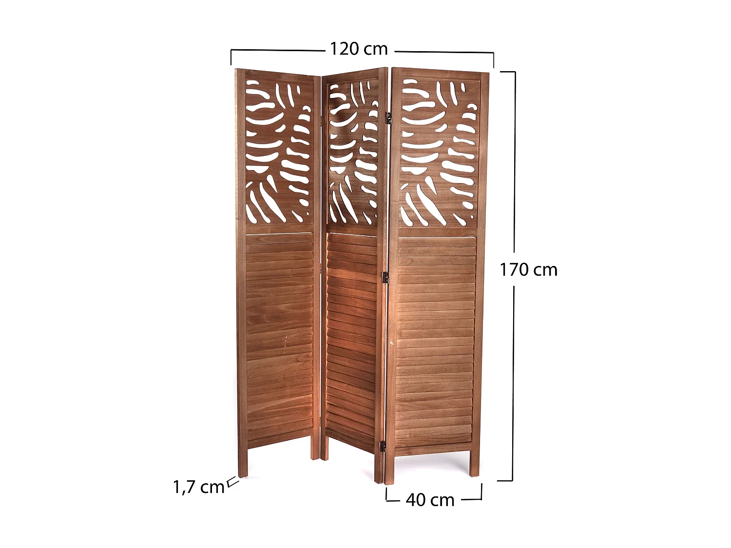 PARAVENT Palm 3 pièces. 170x120 cm, bois marron