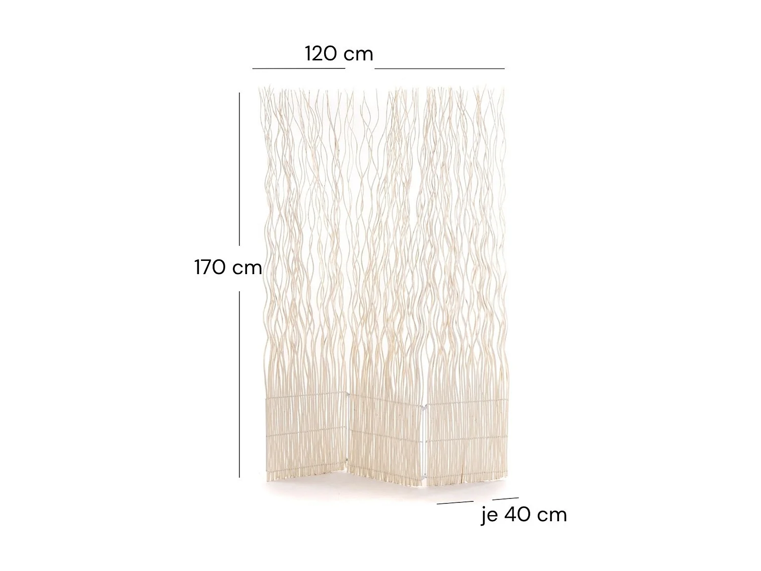 PARAVENT Vague 3 Branches de saule geblichen