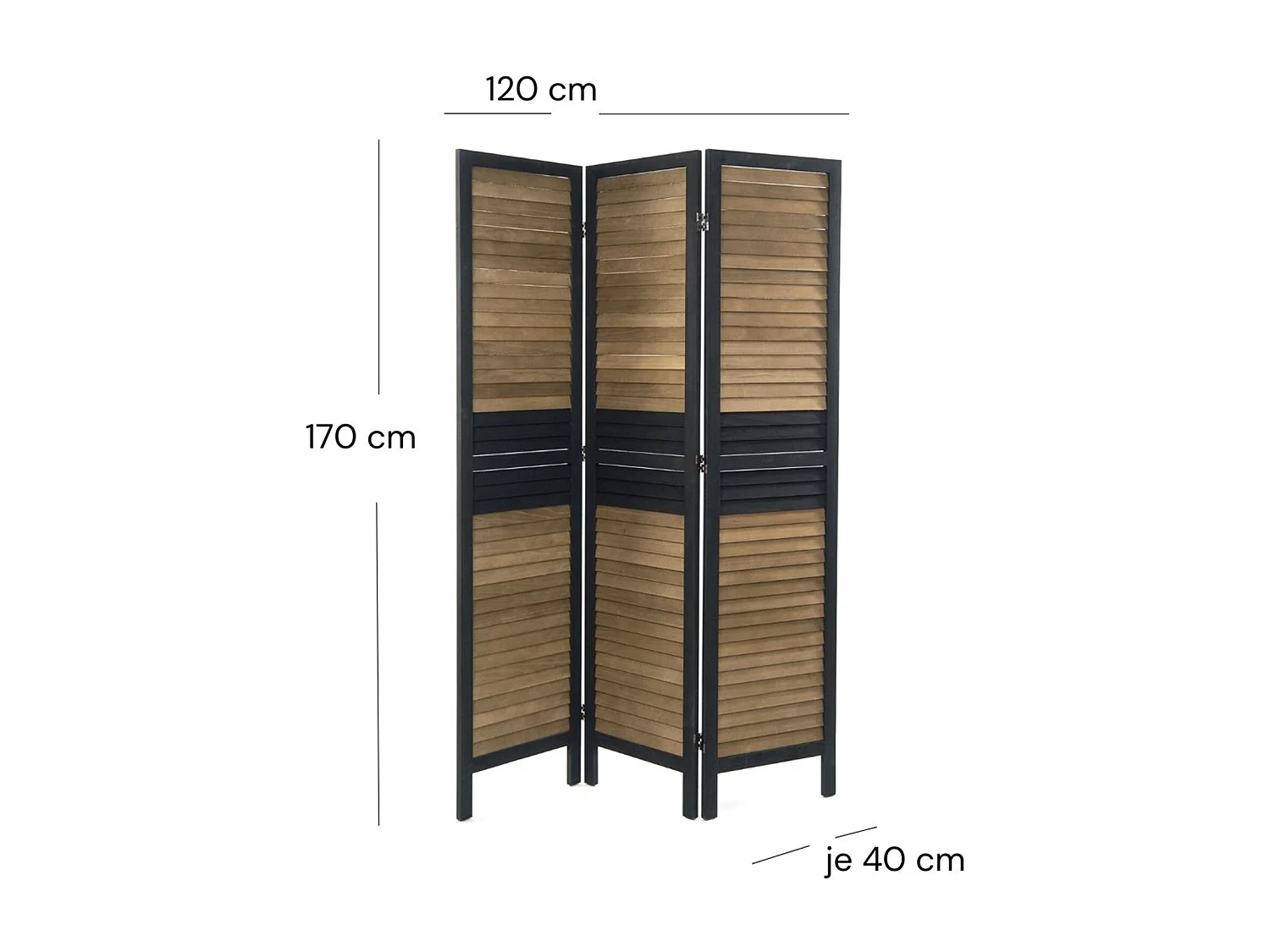 PARAVENT Chalet, 3 pièces. bois couleurs naturelles