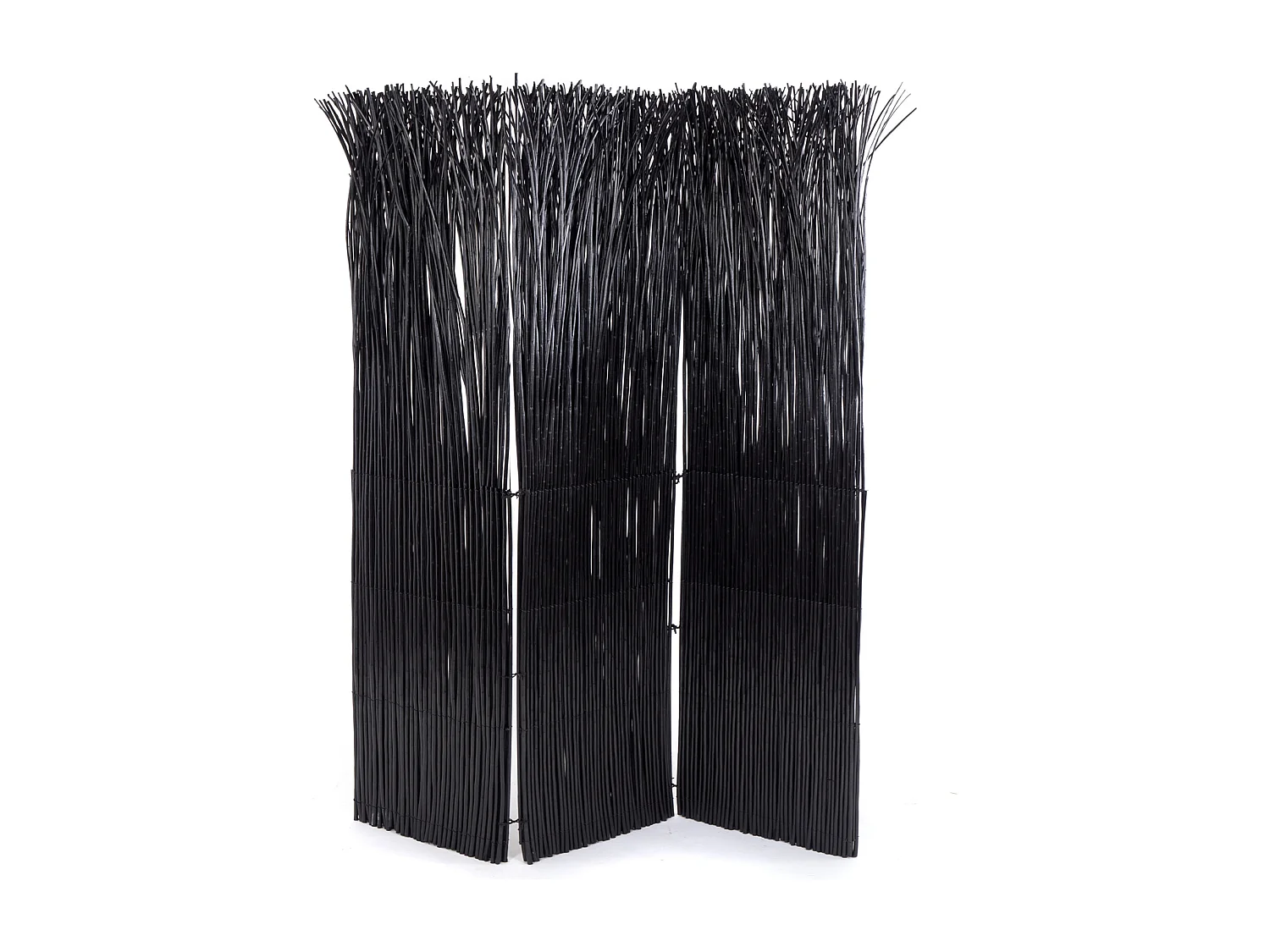 RAUMTEILER  Nature 3-tlg. Weidenholz schwarz