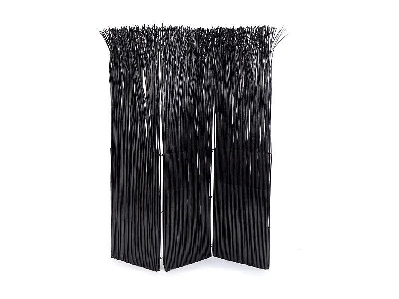 RAUMTEILER  Nature 3-tlg. Weidenholz schwarz