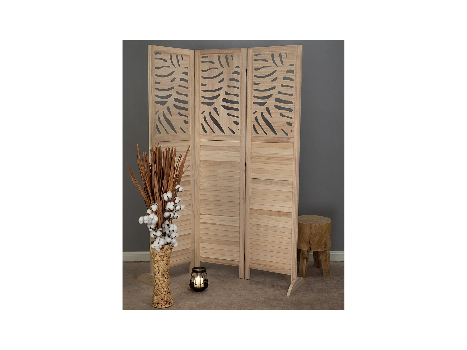 RAUMTEILER  Palm  Holz naturfarben