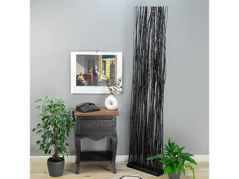 RAUMTEILER Slim 170x40 cm, Weidenholz-Zweige schwarz