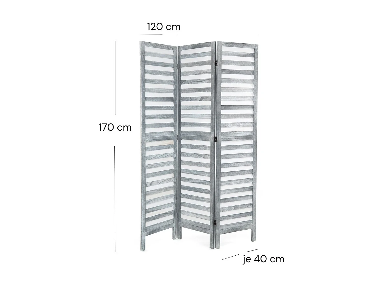 PARAVENT Cottage 3 pièces. bois grau