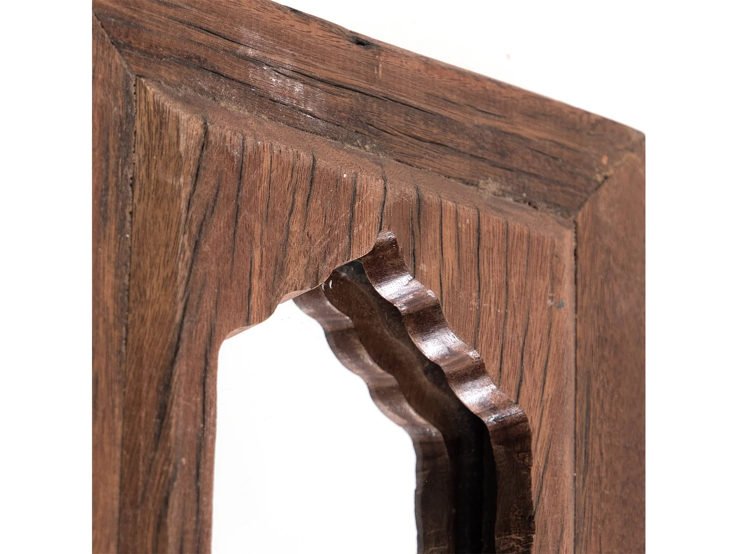 MIROIR MURAL Sara 40x25 cm, bois massif en acajou marron foncé