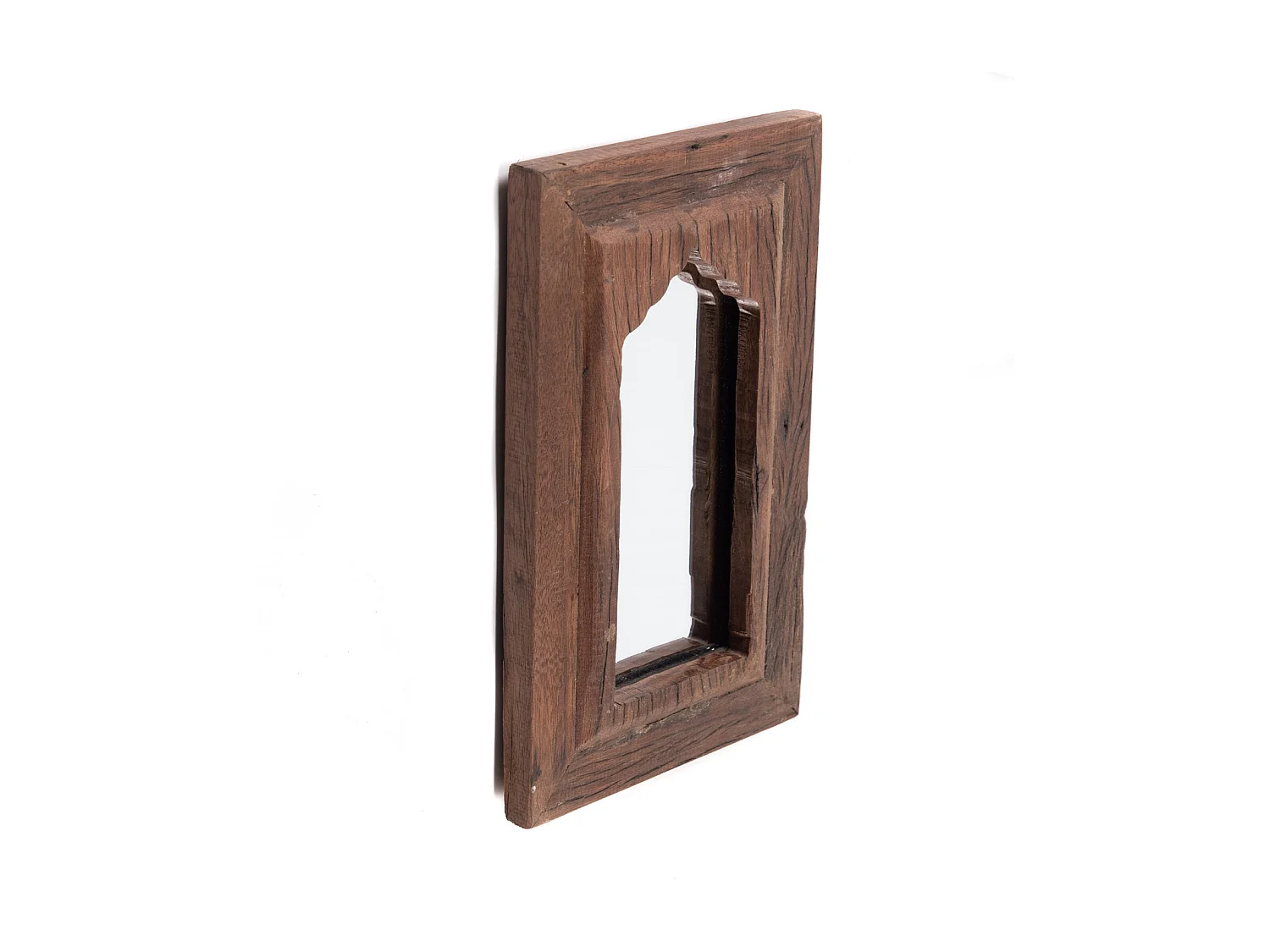 MIROIR MURAL Sara 40x25 cm, bois massif en acajou marron foncé