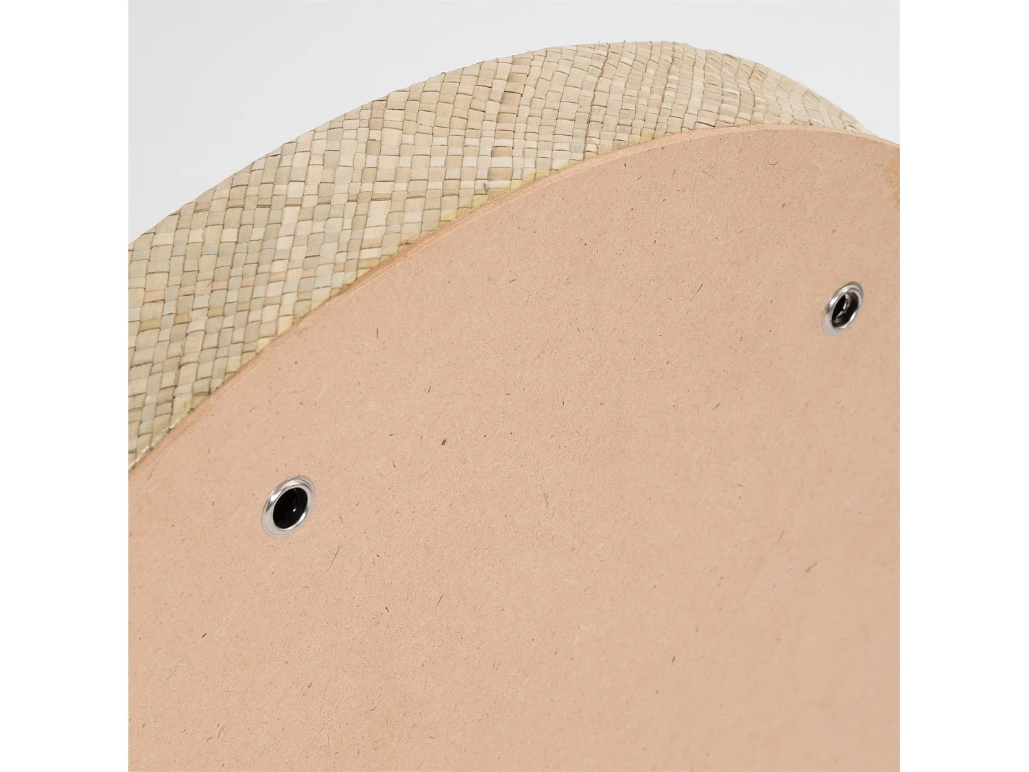 MIROIR MURAL LAISSE 50 rond, orné de feuilles de pandanus brun clair