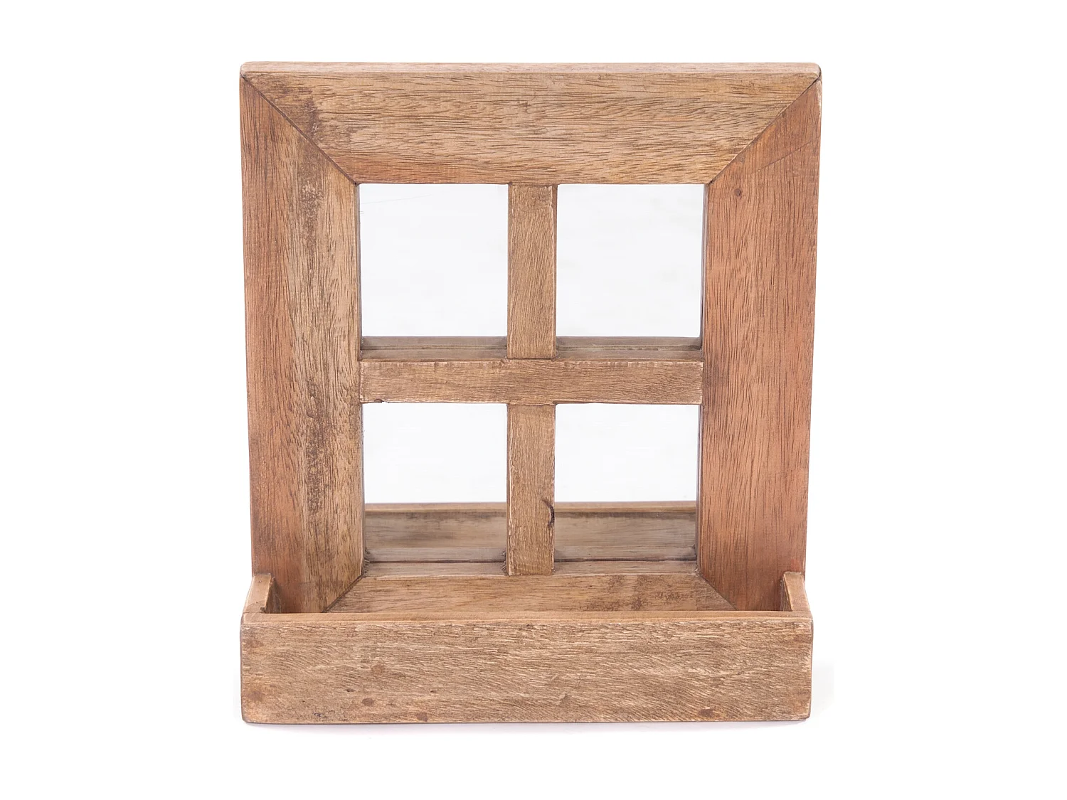 WANDSPIEGEL Vintago 40x36 cm, Mahagoni Holz, mit Ablage naturfarben