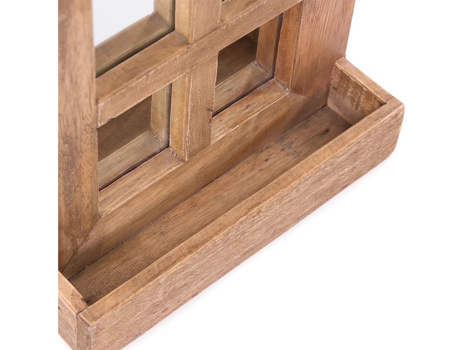 WANDSPIEGEL Vintago 40x36 cm, Mahagoni Holz, mit Ablage naturfarben