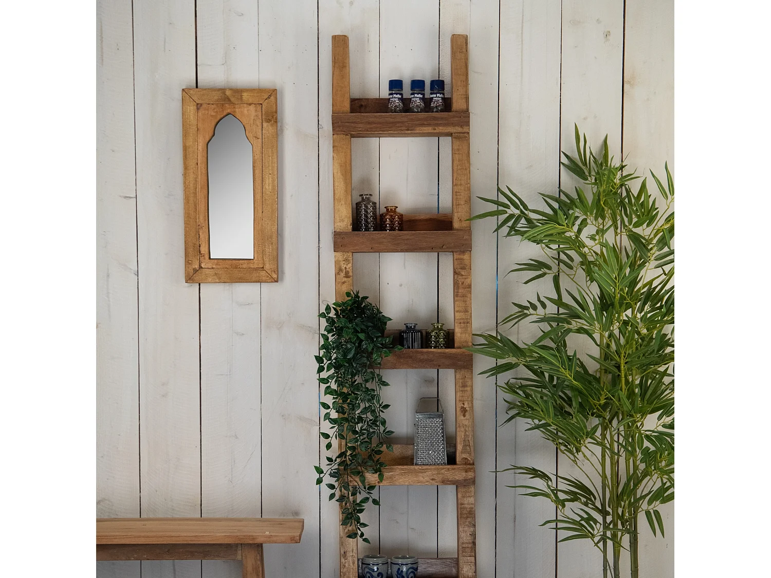 MIROIR MURAL Tara 50x24 cm Bois massif couleurs naturelles