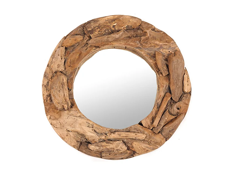 WANDSPIEGEL  TEAK 60 Teakholz (erodiert) naturfarben