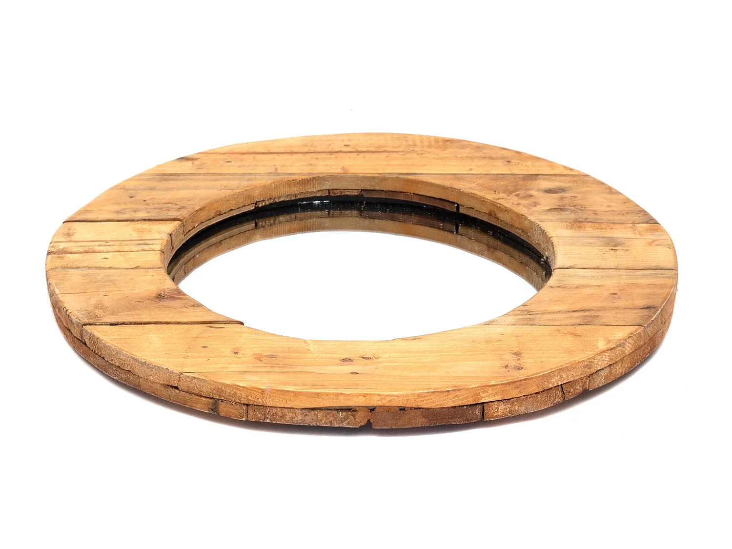 MIROIR MURAL RONDO 50 cm, bois massif, rond couleurs naturelles