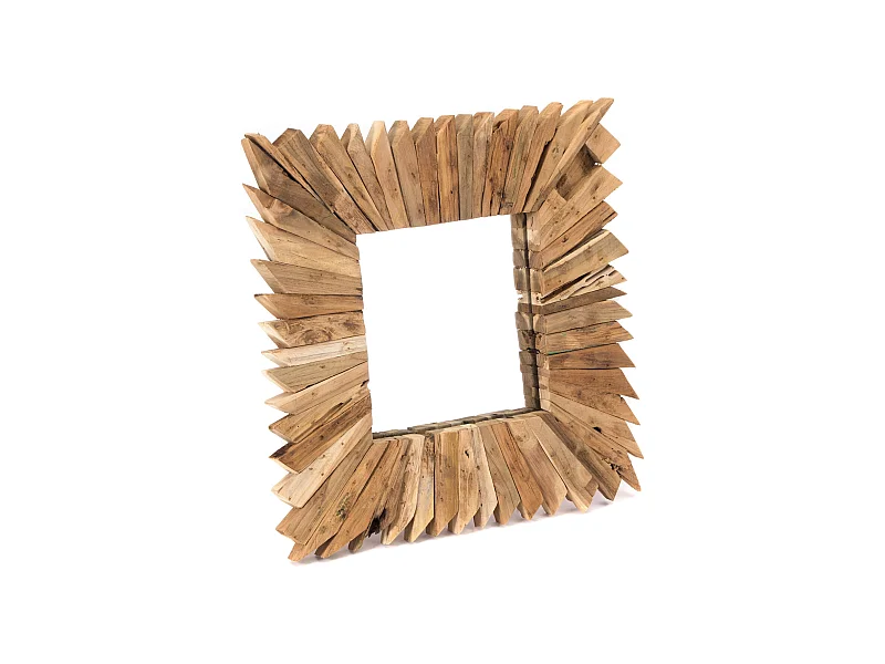 WANDSPIEGEL  Spikes  50x50 cm Massivholz naturfarben