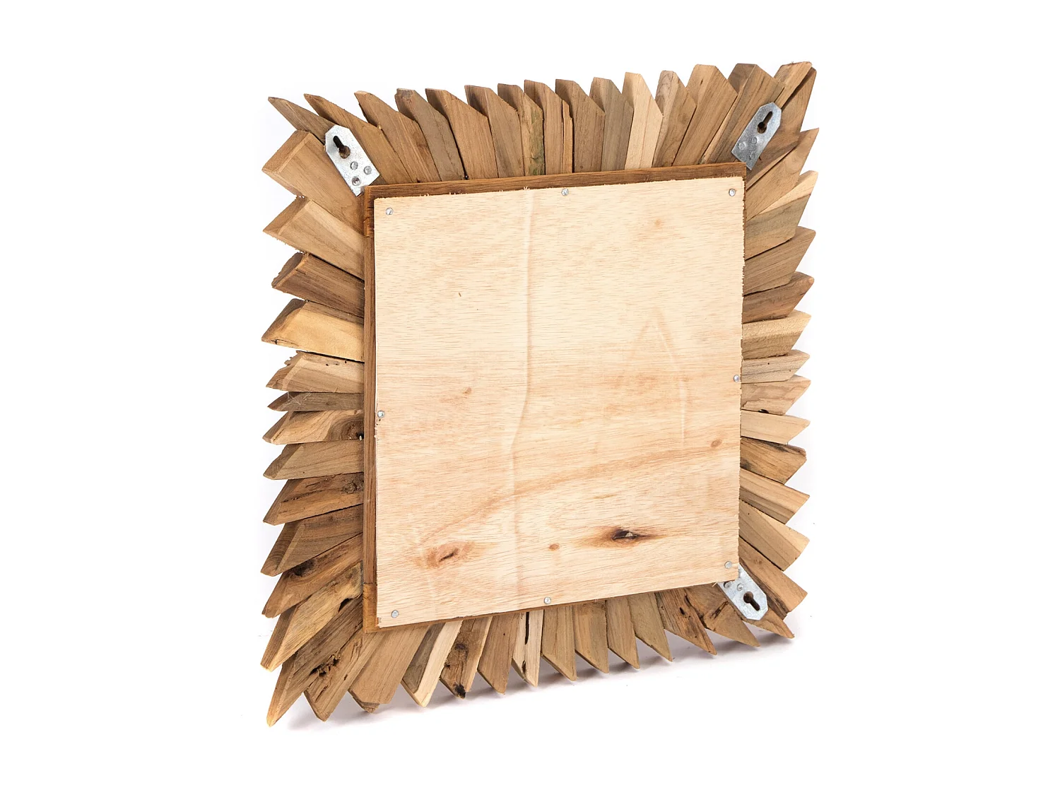 WANDSPIEGEL  Spikes  50x50 cm Massivholz naturfarben