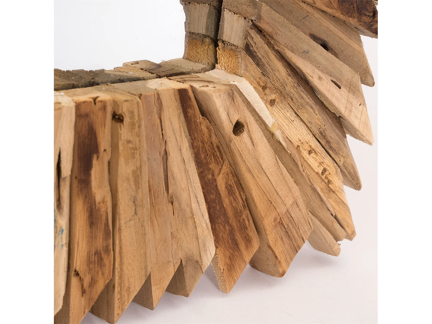 WANDSPIEGEL  Spikes  50x50 cm Massivholz naturfarben