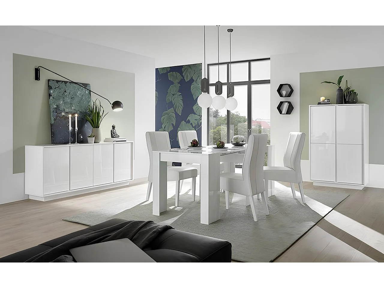 Salle à manger ICE blanc laqué - SANS Argentier