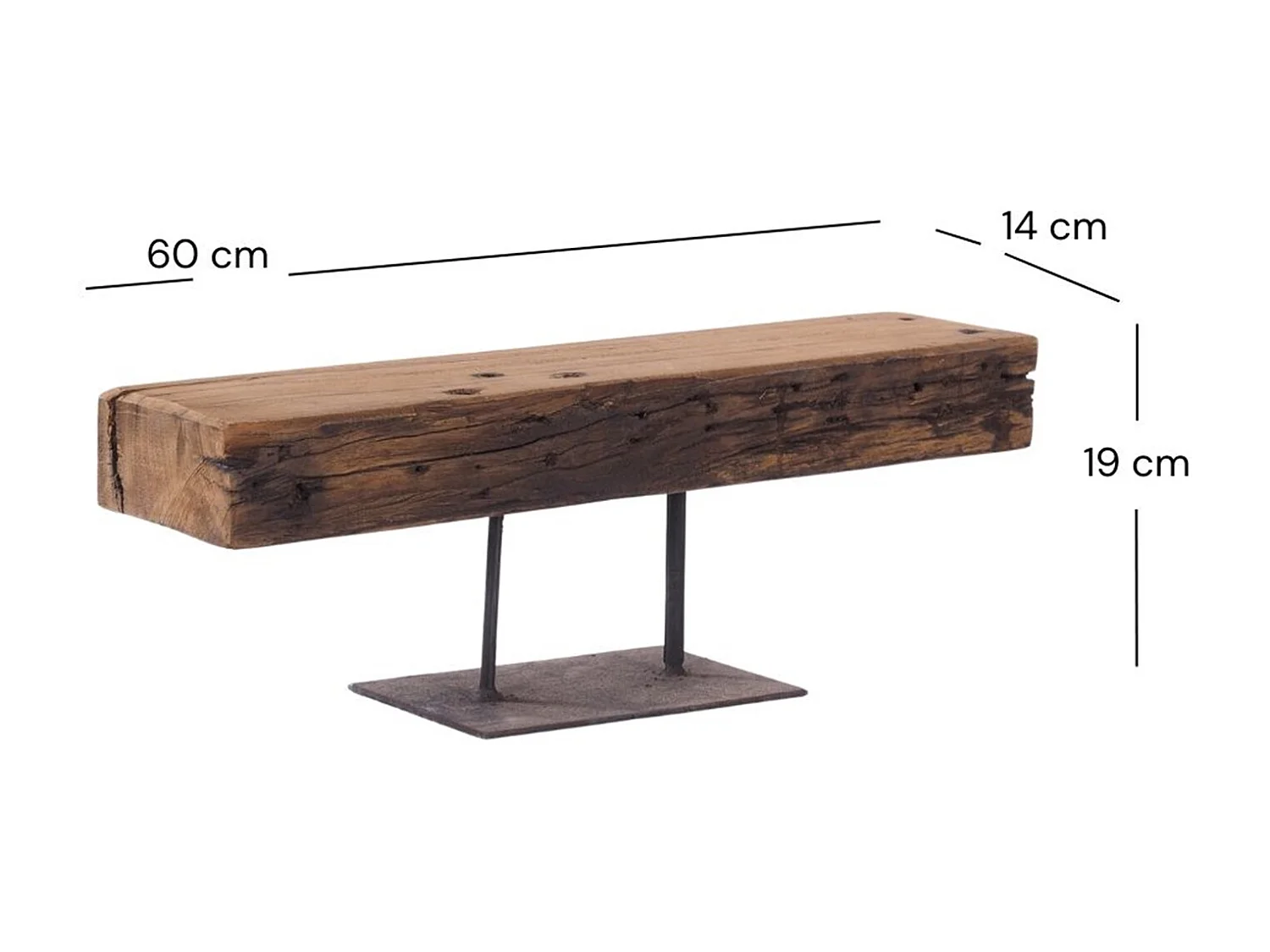 KERZENSTÄNDER  CASTLE 60 Recycling Holz massiv, Shabby Chic Design naturfarben