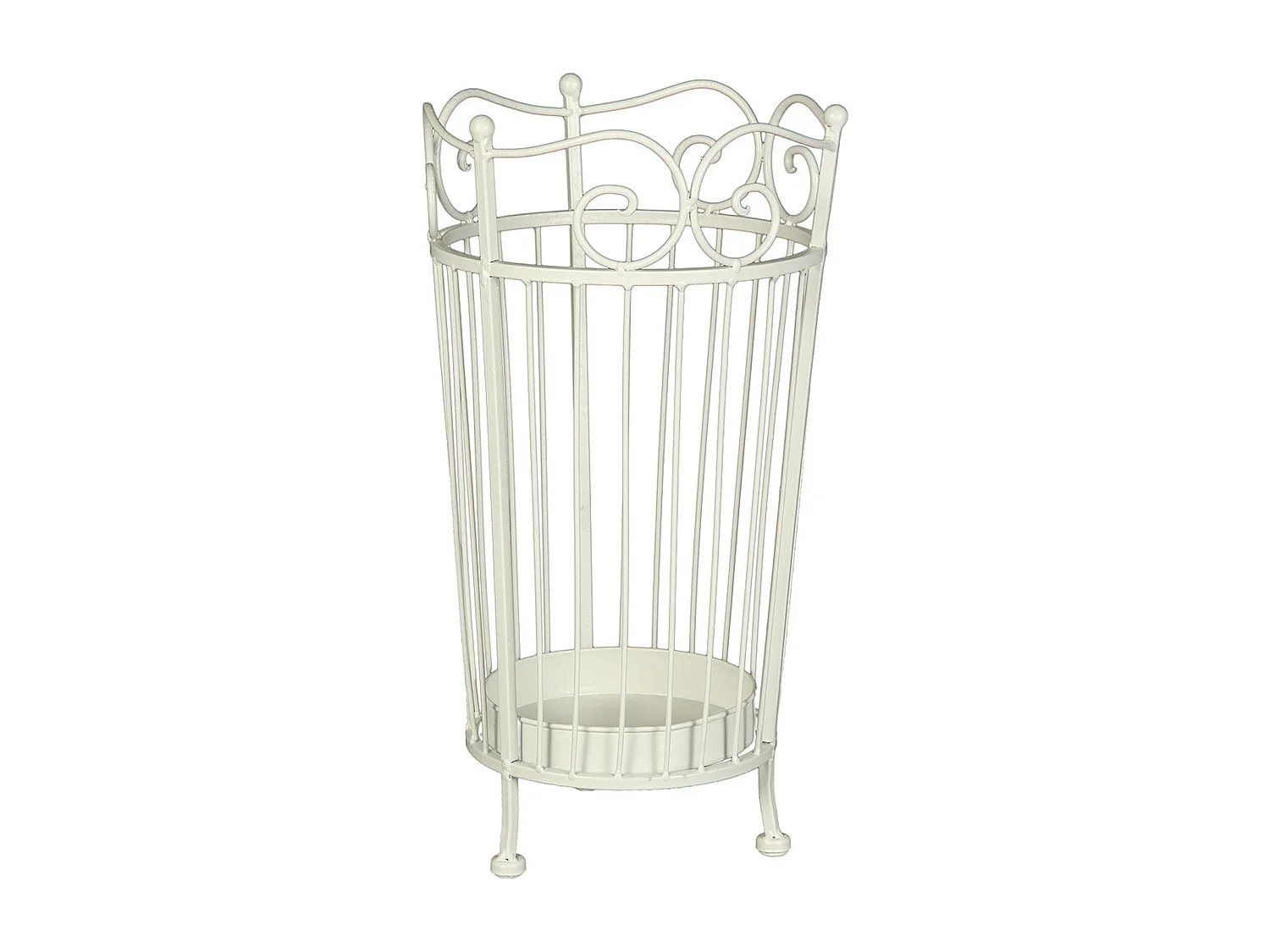 SCHIRMSTÄNDER Luca Metall, mit Abtropfschale antik-weiß